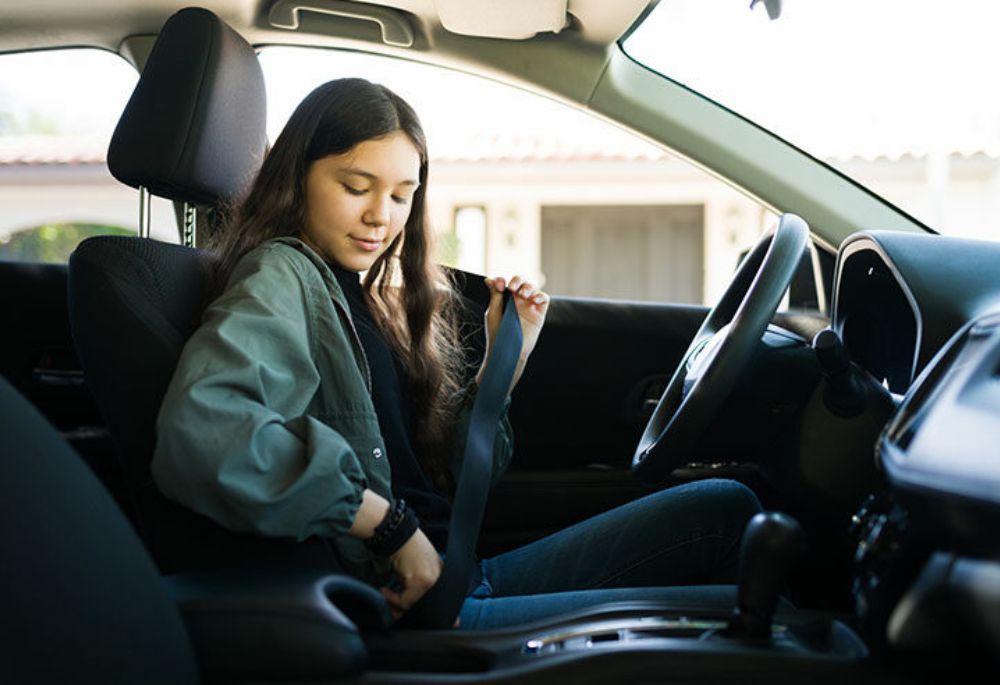 Driver Female driver sitting in car seat