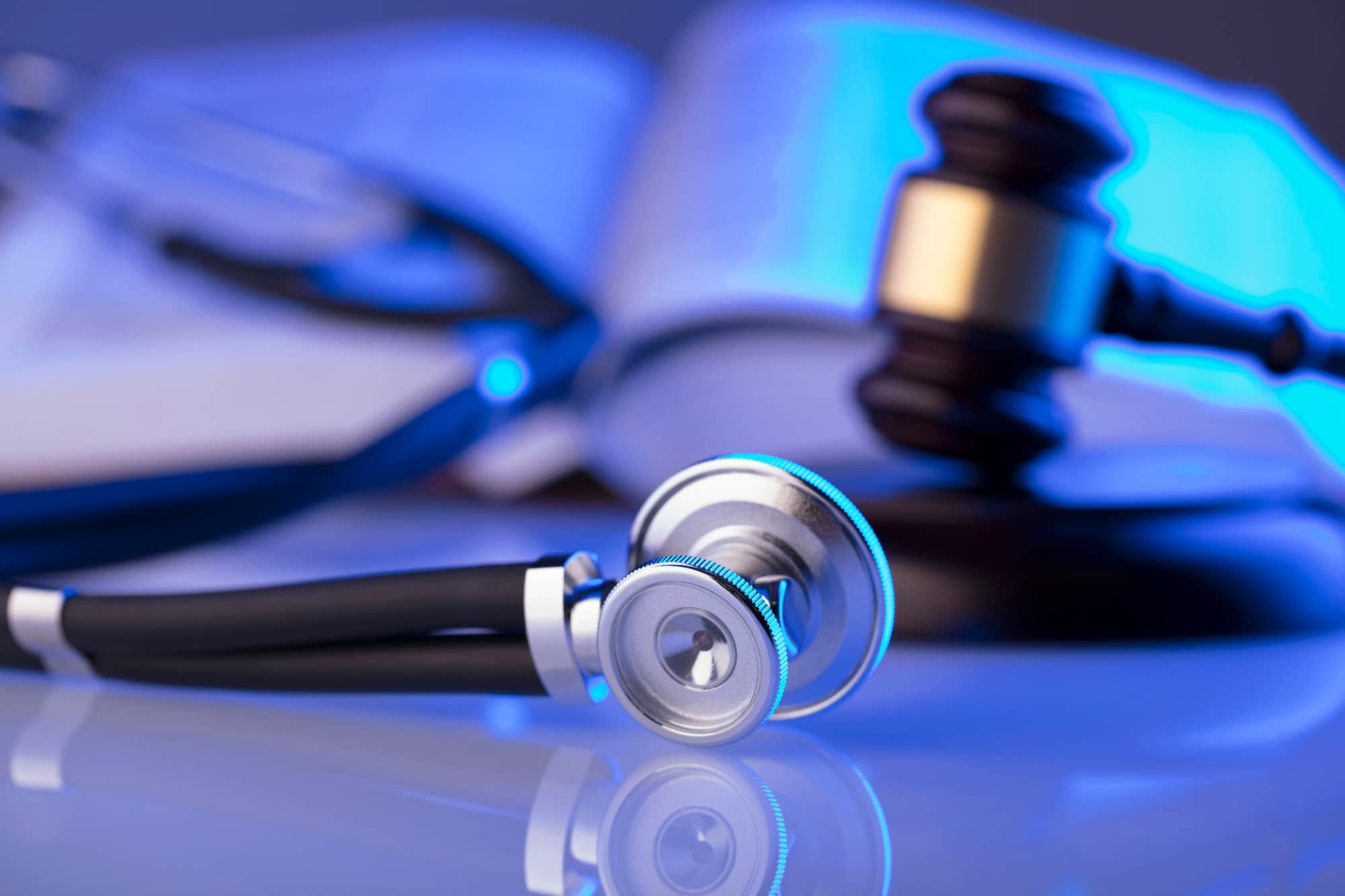 Medical Malpractice Photo of Gavel and Sthethoscope
