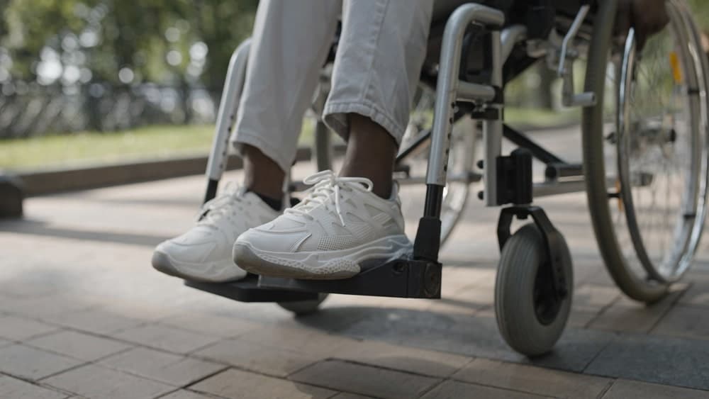 Legs Of A Person In A Wheelchair