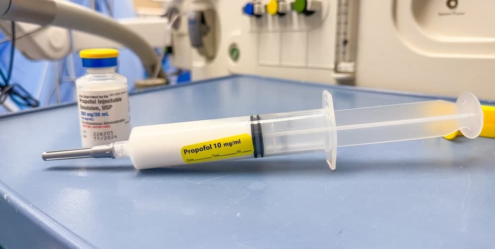 Anaesthesia Syringe Laying On A Table